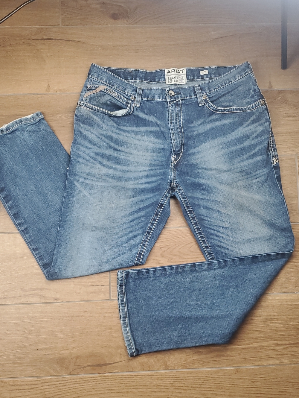 Ariat M4 Relaxed Boot Cut Jeans Men’s 38x32 Western Blue Denim